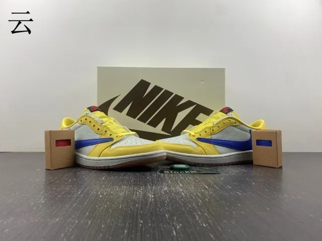 Nike Yellow Blue Low-Top Cupsole Lifestyle Sneakers 5