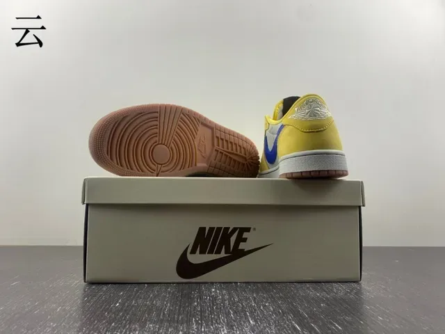 Nike Yellow Blue Low-Top Cupsole Lifestyle Sneakers 8