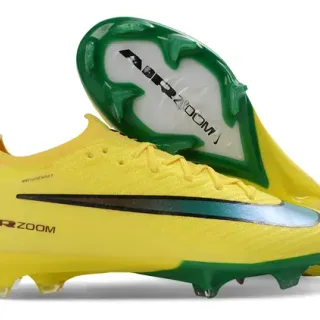 Nike Yellow Green Flyknit Upper Low-Cut Sock-Fit Collar Firm-Ground Soccer Shoes