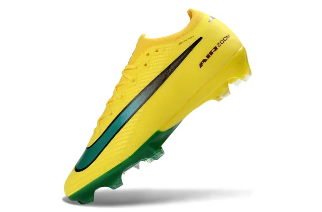 Nike Yellow Green Flyknit Upper Low-Cut Sock-Fit Collar Firm-Ground Soccer Shoes 3