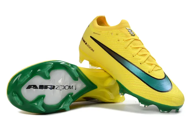 Nike Yellow Green Flyknit Upper Low-Cut Sock-Fit Collar Firm-Ground Soccer Shoes 4