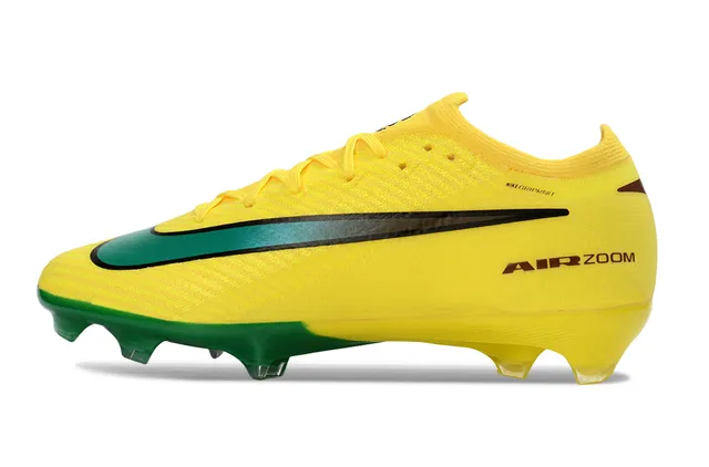 Nike Yellow Green Flyknit Upper Low-Cut Sock-Fit Collar Firm-Ground Soccer Shoes 6