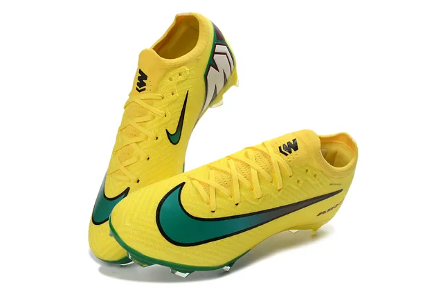 Nike Yellow Green Flyknit Upper Low-Cut Sock-Fit Collar Firm-Ground Soccer Shoes 7