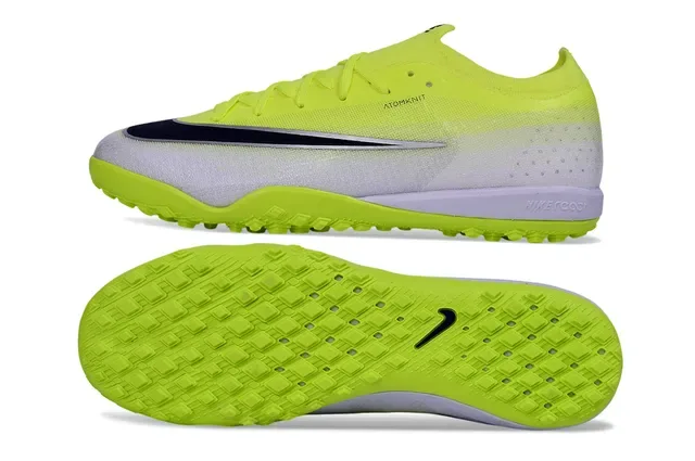 Nike Tênis de Futebol Turf Upper Knit Amarelo Verde Transição Gradiente de Cores 6