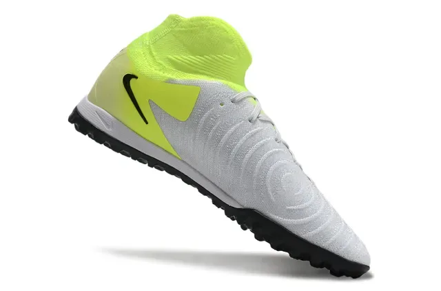 Nike Jaune Blanc High-Top Sock-Fit Collar Upper Synthétique Texturé Turf Chaussures de Football 2