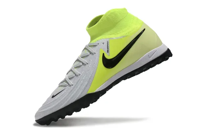 Nike Jaune Blanc High-Top Sock-Fit Collar Upper Synthétique Texturé Turf Chaussures de Football 3