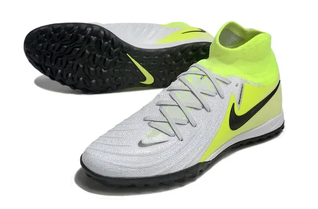 Nike Jaune Blanc High-Top Sock-Fit Collar Upper Synthétique Texturé Turf Chaussures de Football 4