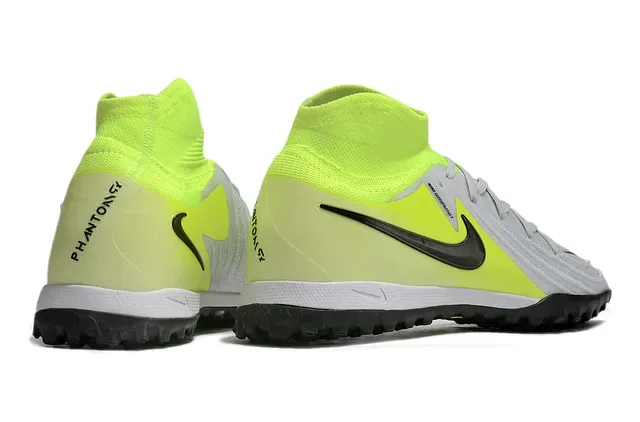 Nike Jaune Blanc High-Top Sock-Fit Collar Upper Synthétique Texturé Turf Chaussures de Football 5