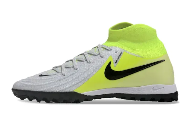Nike Jaune Blanc High-Top Sock-Fit Collar Upper Synthétique Texturé Turf Chaussures de Football 7