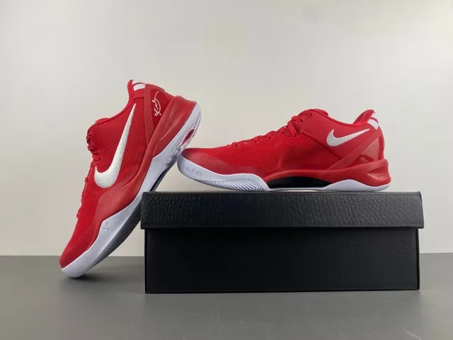 Nike Zoom Kobe 8 Red White Basketball Shoes 14