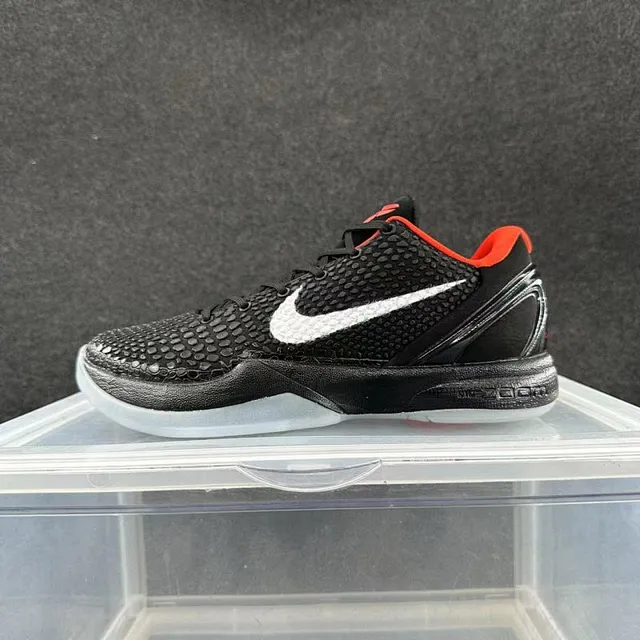 Nike Zoom Kobe VI أسود أبيض أحمر أحذية كرة السلة 2