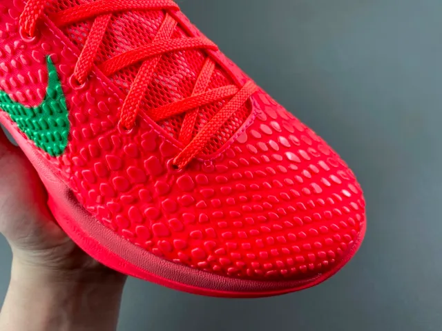Nike Zoom Kobe VI Bright Red and Neon Green Basketball Shoes 2