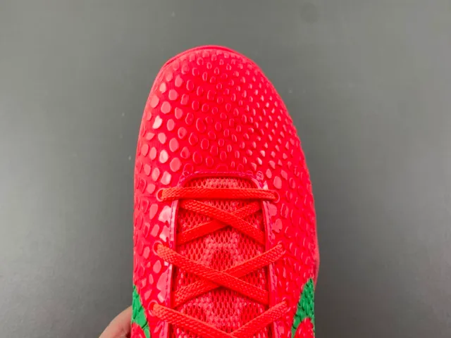 Nike Zoom Kobe VI Bright Red and Neon Green Basketball Shoes 5