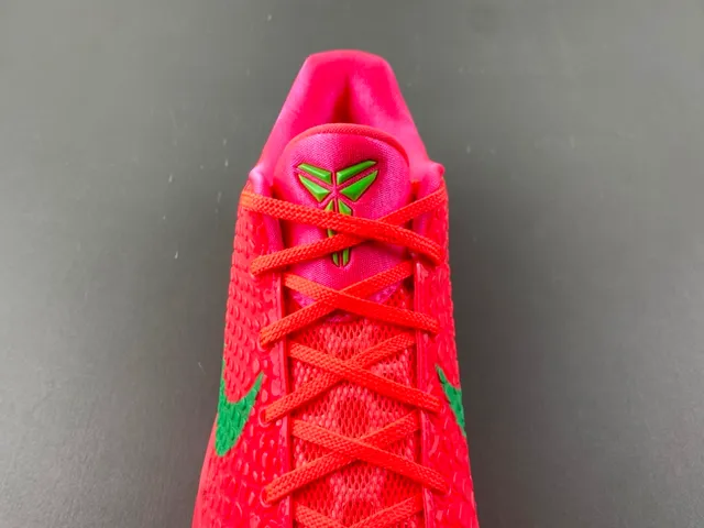 Nike Zoom Kobe VI Bright Red and Neon Green Basketball Shoes 6