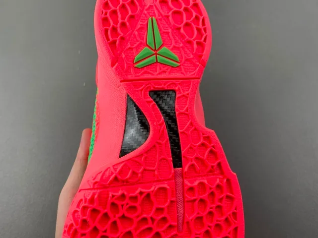 Nike Zoom Kobe VI Bright Red and Neon Green Basketball Shoes 9