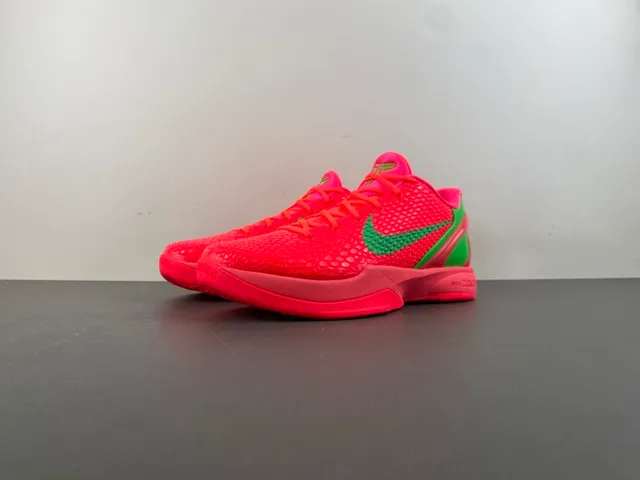 Nike Zoom Kobe VI Bright Red and Neon Green Basketball Shoes 11