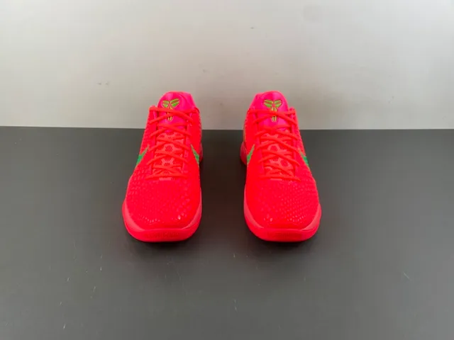 Nike Zoom Kobe VI Bright Red and Neon Green Basketball Shoes 12
