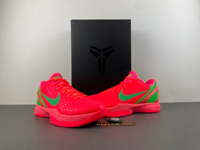 Nike Zoom Kobe VI Bright Red and Neon Green Basketball Shoes 14