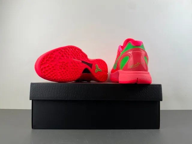 Nike Zoom Kobe VI Bright Red and Neon Green Basketball Shoes 17