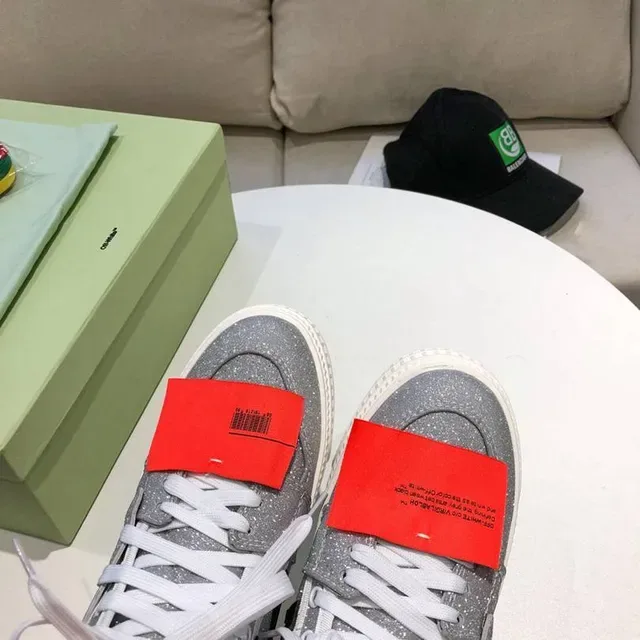 Off-White Arrow High-Top Glitter Silver Lifestyle Sneakers 5