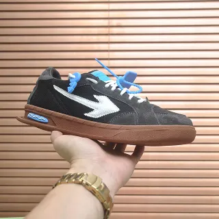 Off-White أسود بني لايتوب سويد-ميش أبو أعلى حذاء نمط حياة