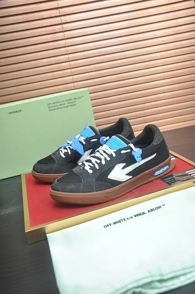 Off-White Noir Brun Low-Top Suede-Mesh Upper Chaussures Lifestyle 4