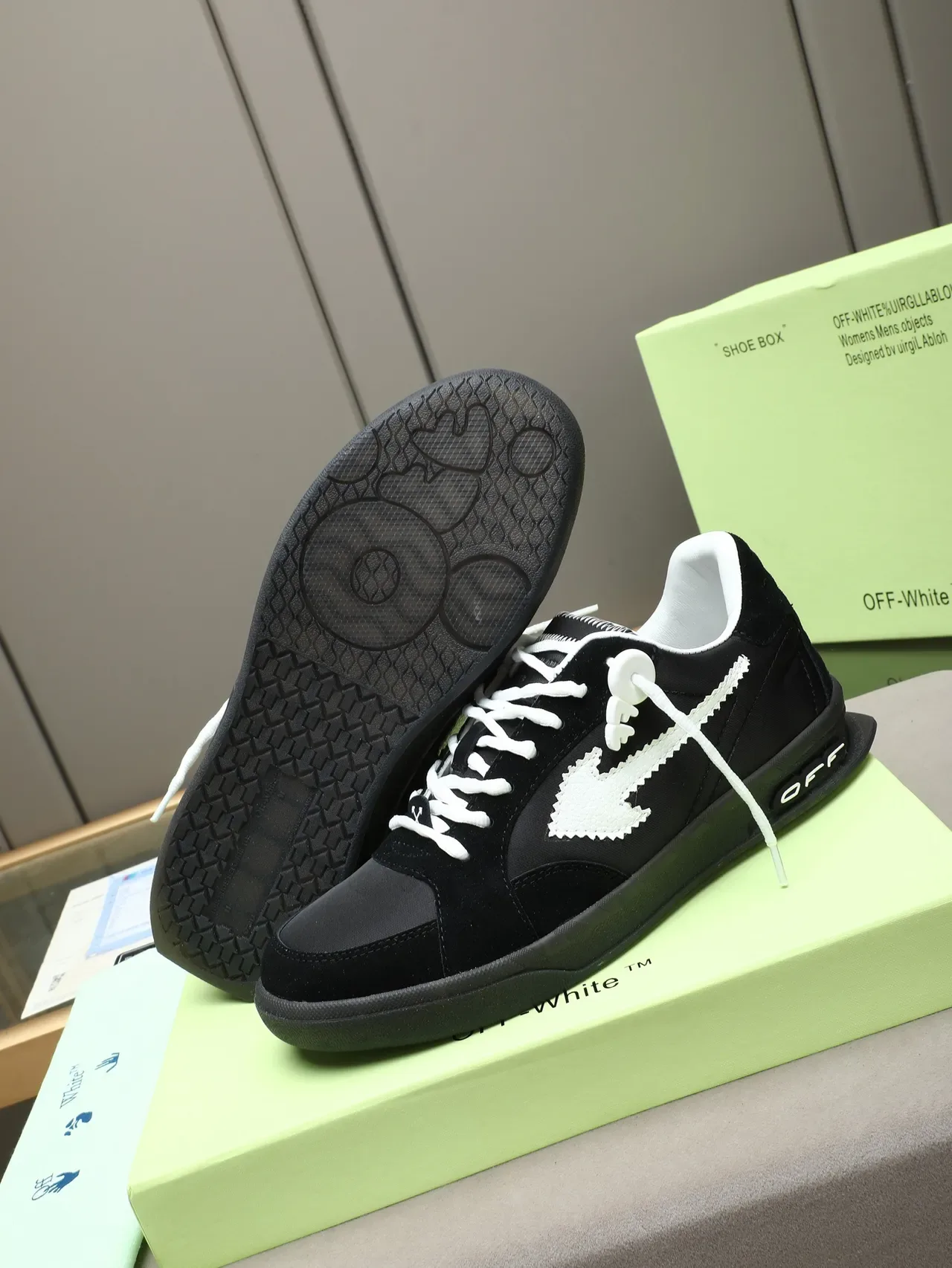 Off-White Black Deconstructed Industrial Sneakers 4