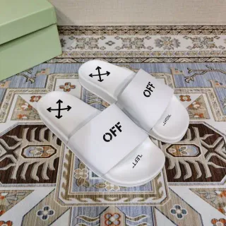 Off-White Black Minimalist Slide-Style Slippers