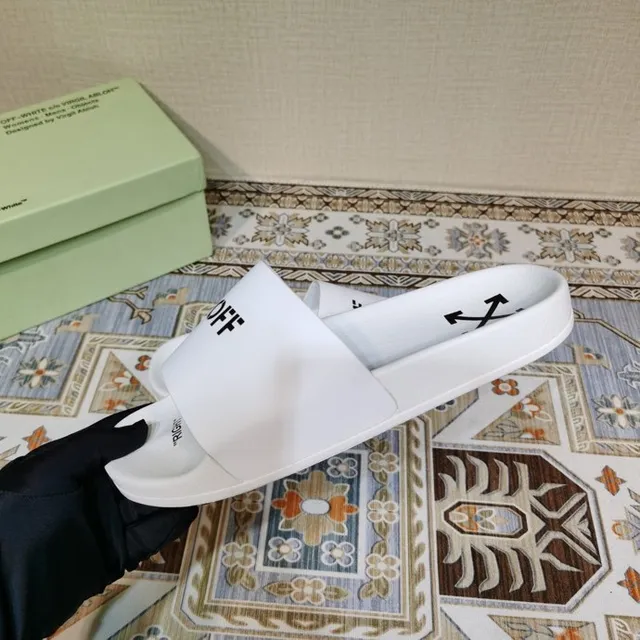 Off-White Black Minimalist Slide-Style Slippers 7