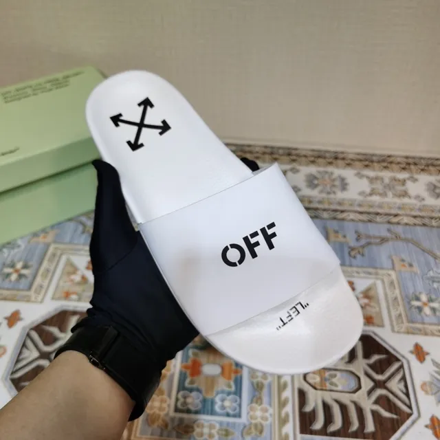 Off-White Black Minimalist Slide-Style Slippers 8