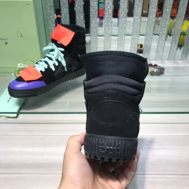 Off-White Noir Violet Hautes Détails Industriels Sneakers Lifestyle 3