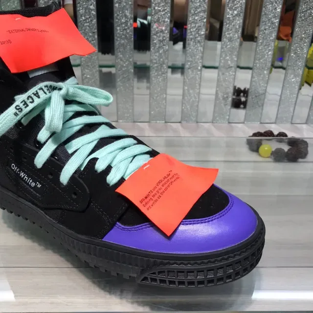 Off-White Noir Violet Hautes Détails Industriels Sneakers Lifestyle 6
