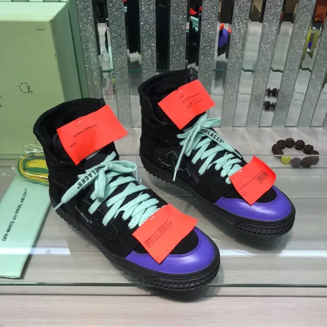 Off-White Noir Violet Hautes Détails Industriels Sneakers Lifestyle 7