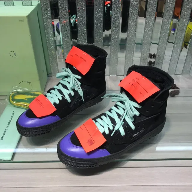 Off-White Noir Violet Hautes Détails Industriels Sneakers Lifestyle 8