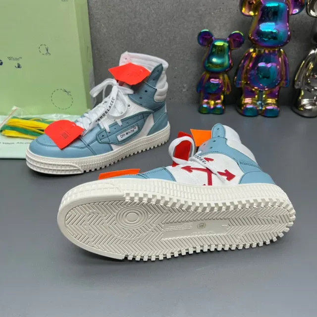 Off-White Blue High-Top Layered Upper Lifestyle Sneakers 2