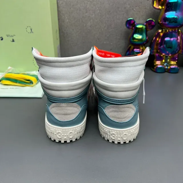 Off-White Blue High-Top Layered Upper Lifestyle Sneakers 3