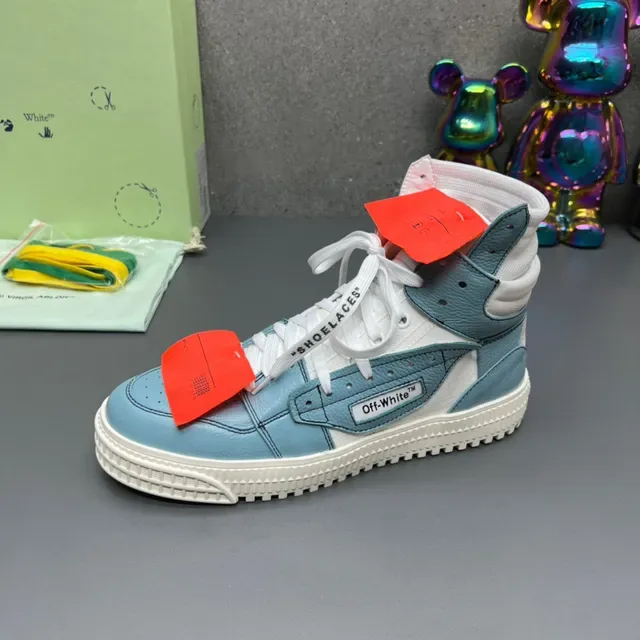 Off-White Blue High-Top Layered Upper Lifestyle Sneakers 4