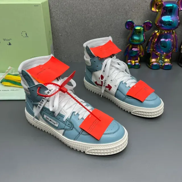 Off-White Blue High-Top Layered Upper Lifestyle Sneakers 5