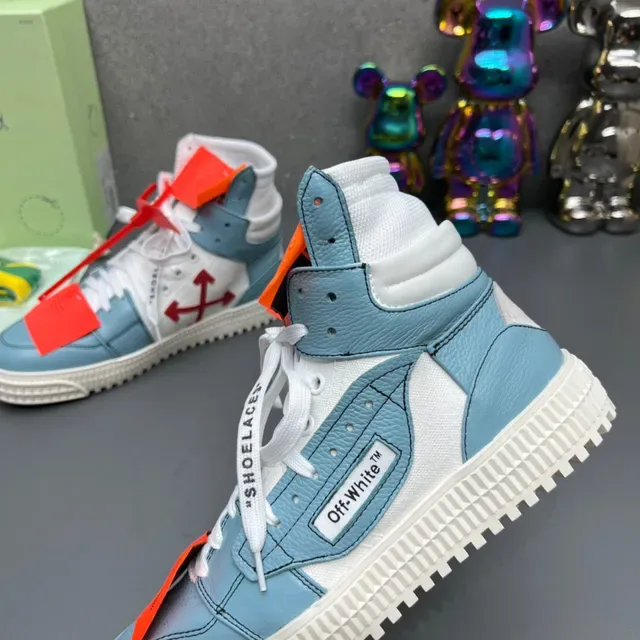 Off-White Blue High-Top Layered Upper Lifestyle Sneakers 6