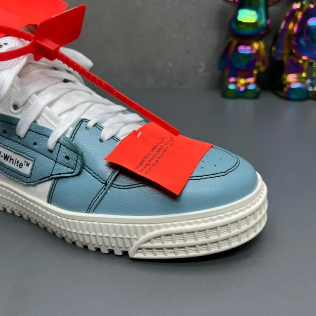 Off-White Blue High-Top Layered Upper Lifestyle Sneakers 7