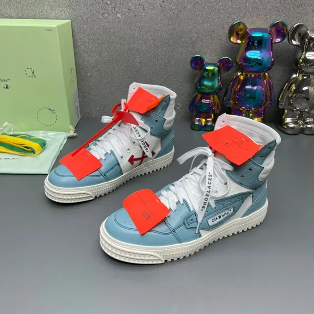 Off-White Blue High-Top Layered Upper Lifestyle Sneakers 8