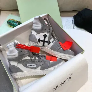 Off-White Flèche Diagonale Gris Blanc Chaussures Lifestyle Hautes