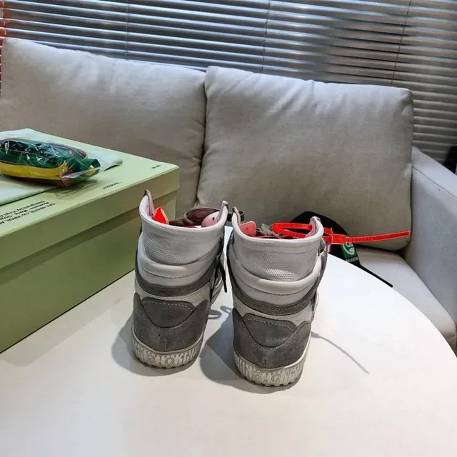 Off-White Flèche Diagonale Gris Blanc Chaussures Lifestyle Hautes 3