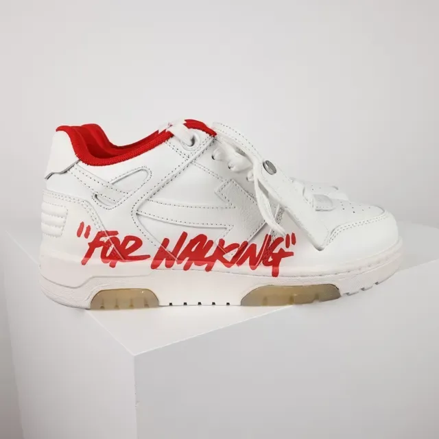 Off-White 'FOR WALKING' White Red Lifestyle Sneakers 3