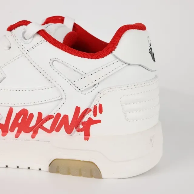 Off-White 'FOR WALKING' White Red Lifestyle Sneakers 4