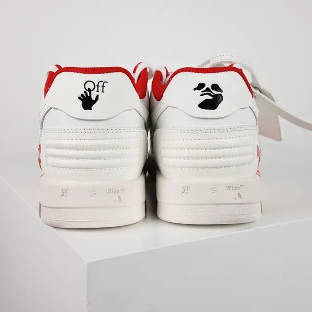 Off-White 'FOR WALKING' White Red Lifestyle Sneakers 8