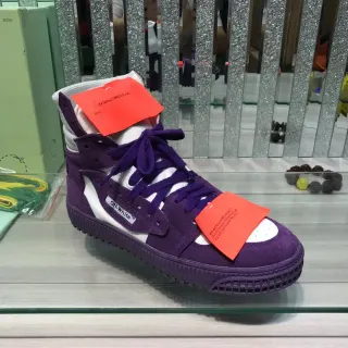 Off-White Chaussures Lifestyle Style Industriel Hautes en Violet et Blanc