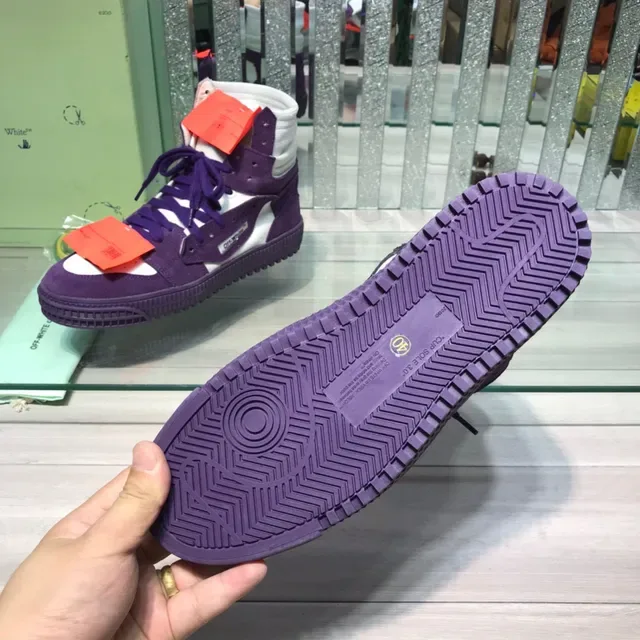 Off-White Chaussures Lifestyle Style Industriel Hautes en Violet et Blanc 2