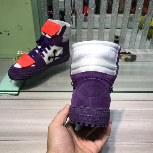 Off-White Chaussures Lifestyle Style Industriel Hautes en Violet et Blanc 3