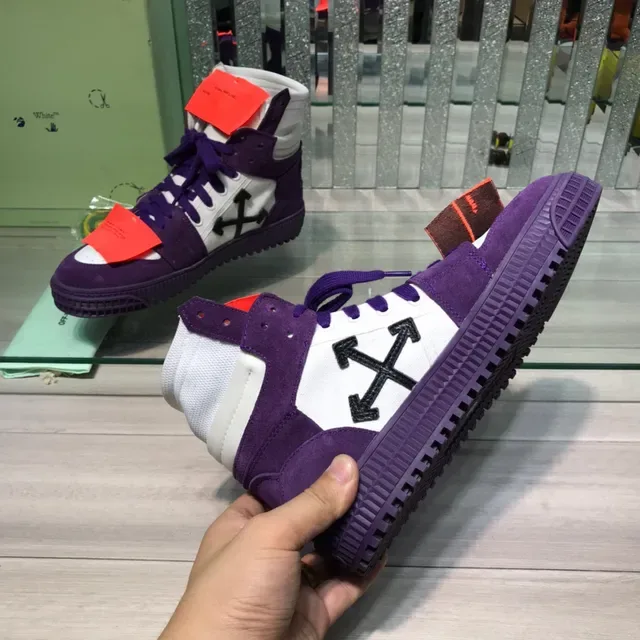 Off-White Chaussures Lifestyle Style Industriel Hautes en Violet et Blanc 4